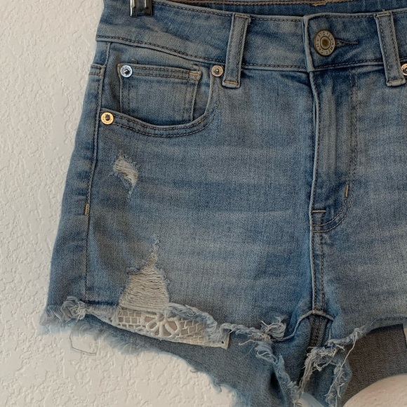 AE NEXT LEVEL STRETCH SHORT DISTRESSED LACE POCKET - Picture 3 of 7